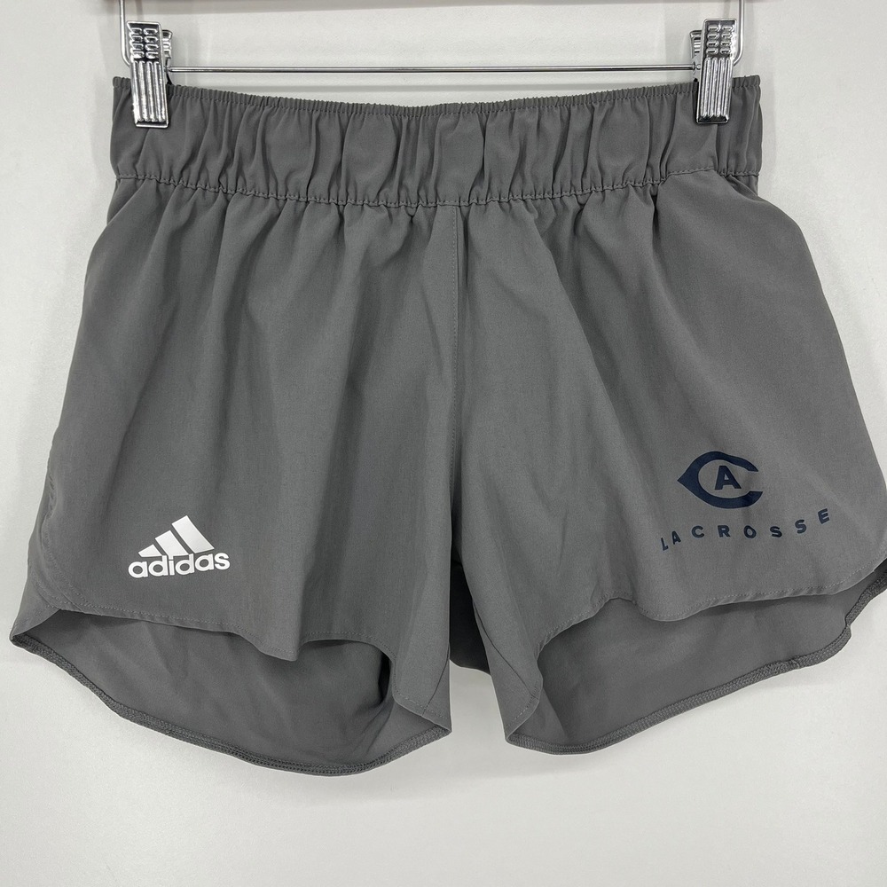 Adidas UC Davis Aggies Mens Lacrosse Athletic Shorts Grey Elastic Waist Small